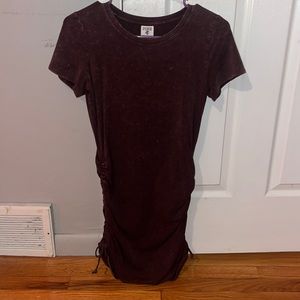 Purple t shirt dress from pink sung fitting